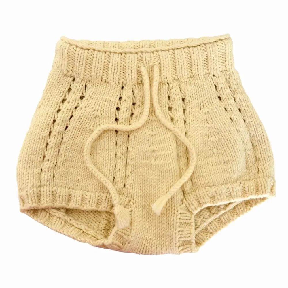 Misha & Puff Sea Urchin Knit Bloomers Diaper Cover Butter Yellow Size 18-24